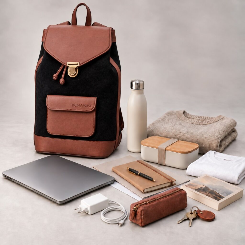 sac à dos noir cuir ordinateur