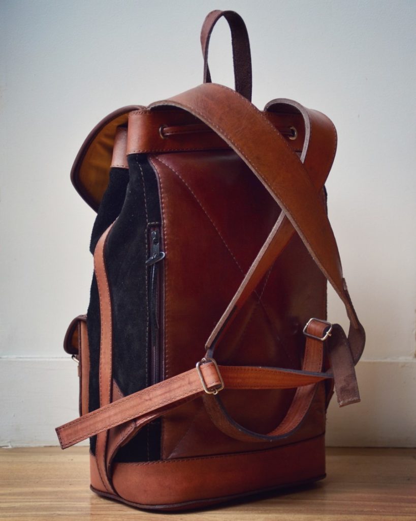 leather backpack pachamama black