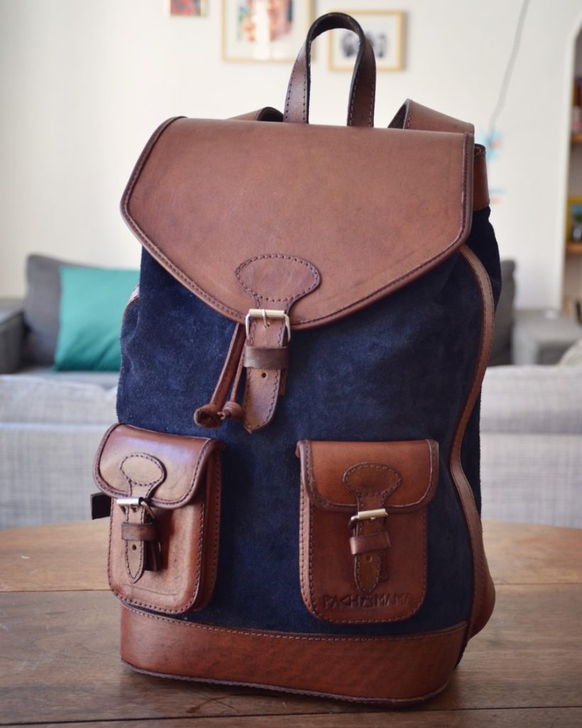 raw leather backpack