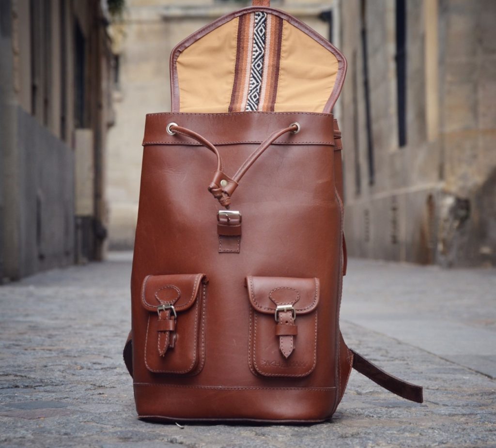 raw leather backpack
