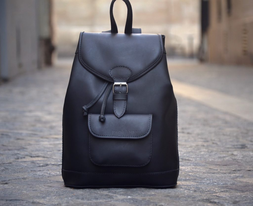 Sac à dos femme en cuir noir - Sac à dos LOU Cuir Noir Pachamama