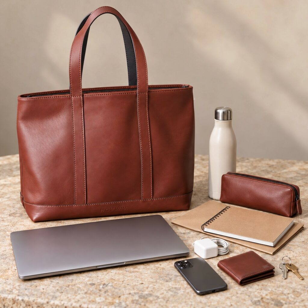 sac cabas cuir contenance