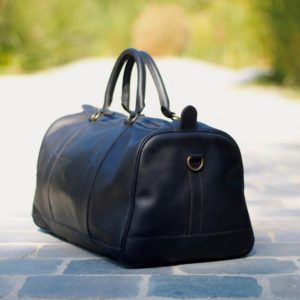 sac de voyage cuir noir