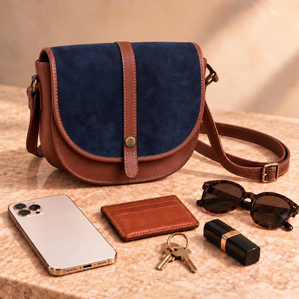 sac à main bleu cuir