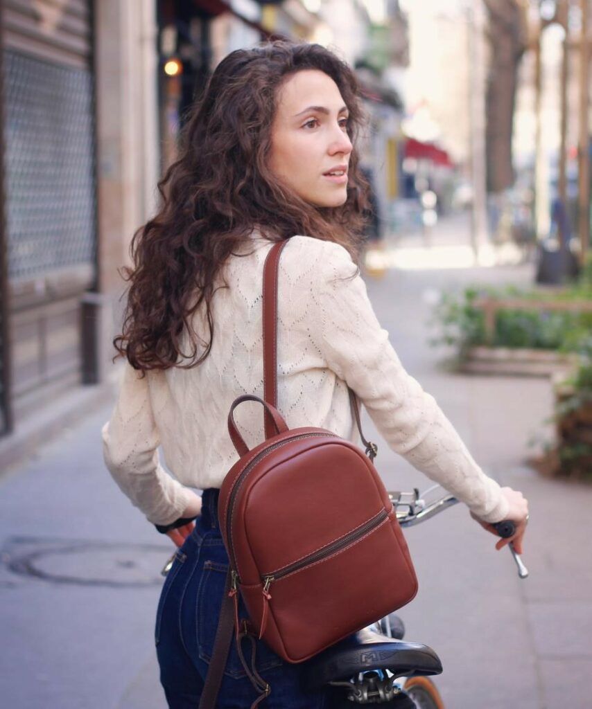 leather women backpack