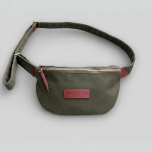 sac banane toile vert