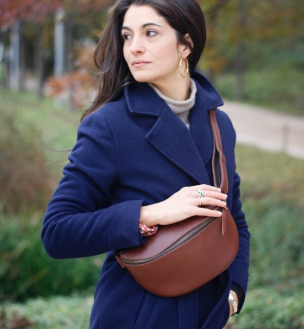 banane cuir marron femme