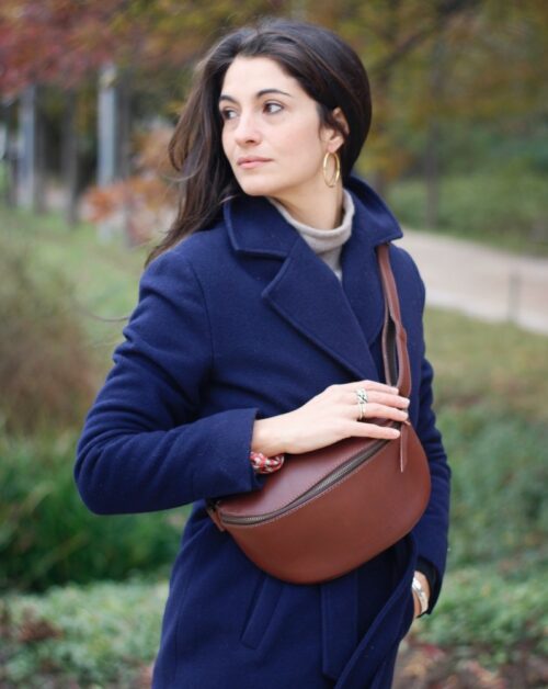 banane cuir marron femme