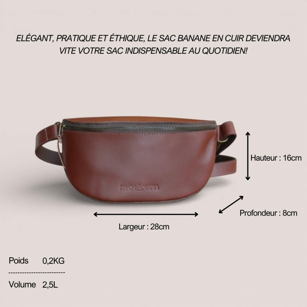 recto banane cuir marron