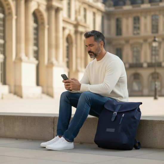 sac à dos noir homme ville