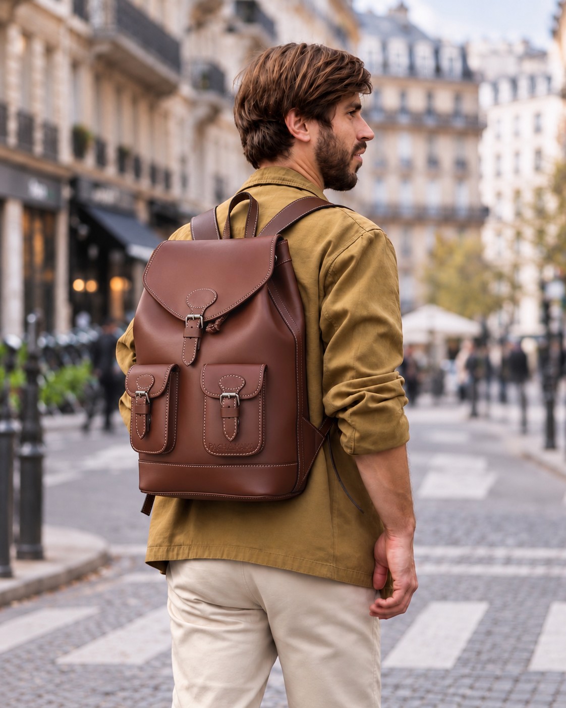 sac à dos cuir marron homme ville