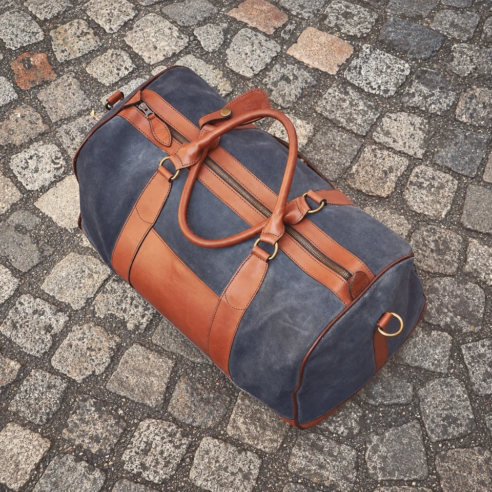 DIEGO Gris Anthracite vu du dessus, cuir velours gris anthracite et cuir lisse marron
